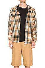 Burberry Stretton Reversible Jacket in Archive Beige IP Check, view 1, click to view large image.