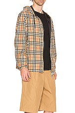 Burberry Stretton Reversible Jacket in Archive Beige IP Check, view 4, click to view large image.