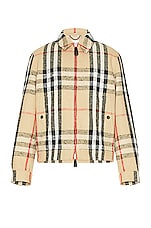 Burberry Crossmoor Check Jacket in Beige, view 1, click to view large image.