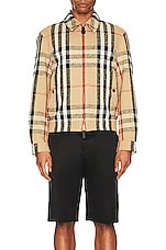 Burberry Crossmoor Check Jacket in Beige, view 3, click to view large image.