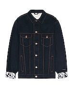 Burberry Denim Jacket in Indigo Blue, view 1, click to view large image.