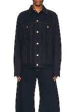 Burberry Denim Jacket in Indigo Blue, view 3, click to view large image.