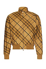 Burberry Check Pattern Bomber in Cedar Ip Check, view 1, click to view large image.