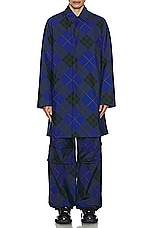 Burberry Check Pattern Coat in Knight Ip Check, view 3, click to view large image.
