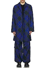 Burberry Check Pattern Coat in Knight Ip Check, view 4, click to view large image.