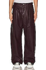 Burberry Leather Trouser in Plum, view 4, click to view large image.