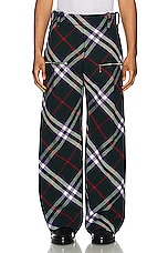Burberry Check Trouser in Vine Deep Royal Ip Check, view 3, click to view large image.