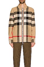 Burberry Hague Shirt in Archive Beige Check, view 3, click to view large image.