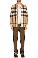 Burberry Hague Shirt in Archive Beige Check, view 4, click to view large image.