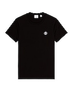 Burberry Exploded Address Tee in Black, view 1, click to view large image.