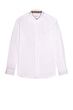 Burberry Sherwood Casual Shirt in White, view 1, click to view large image.