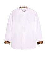 Burberry Sherwood Casual Shirt in White, view 2, click to view large image.