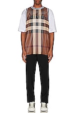 Burberry Exploded Check Basketball Tank in Dark Birch Brown, view 4, click to view large image.