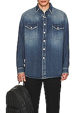 Burberry Harkgate Denim Shirt in Vintage Denim, view 4, click to view large image.