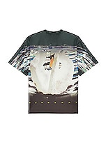 Burberry Swan Short Sleeve Shirt in Vine, view 2, click to view large image.
