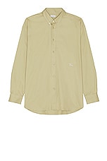 Burberry Long Sleeve Chest Pocket Shirt in Hunter, view 1, click to view large image.