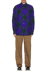 Burberry Long Sleeve Check Pattern Shirt in Knight Ip Check, view 5, click to view large image.