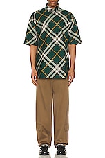 Burberry Short Sleeve Check Pattern Shirt in Ivy Ip Check, view 5, click to view large image.