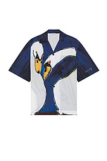 Burberry Short Sleeve Swan Shirt in Knight Ip Pattern, view 1, click to view large image.