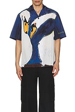 Burberry Short Sleeve Swan Shirt in Knight Ip Pattern, view 4, click to view large image.