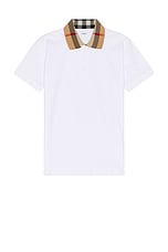 Burberry Cody Polo in White, view 1, click to view large image.