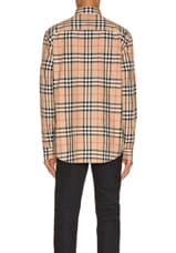 Burberry Long Sleeve Shirt in Archive Beige Check, view 3, click to view large image.