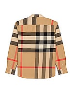 Burberry Somerton Check Shirt in Archive Beige, view 2, click to view large image.