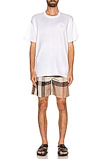 Burberry Guildes Swim Short in Archive Beige Check, view 4, click to view large image.