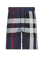 Burberry Guildes Swim Short in Carbon Blue Check, view 1, click to view large image.