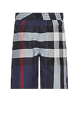 Burberry Guildes Swim Short in Carbon Blue Check, view 2, click to view large image.