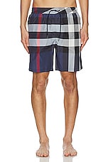 Burberry Guildes Swim Short in Carbon Blue Check, view 4, click to view large image.