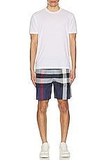 Burberry Guildes Swim Short in Carbon Blue Check, view 5, click to view large image.