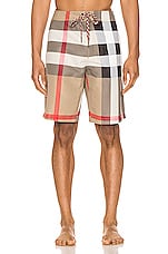Burberry Breton Short in Archive Beige IP Check, view 1, click to view large image.