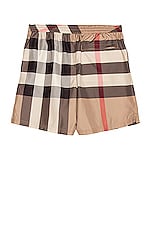 Burberry Guildes Exploded Check Swim Trunk in Archive Beige, view 2, click to view large image.