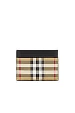 Burberry Sandon Vintage Check Cardcase in Archive Beige, view 2, click to view large image.