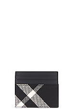 Burberry Tall Sandon Wallet in Black & Calico, view 2, click to view large image.