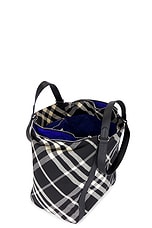 Burberry Tote Bag in Black & Calico, view 4, click to view large image.