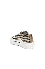 Burberry Jack Sneaker in Archive Beige Check, view 3, click to view large image.