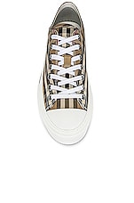 Burberry Jack Sneaker in Archive Beige Check, view 4, click to view large image.