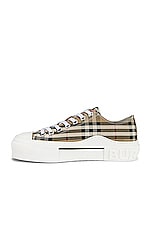 Burberry Jack Sneaker in Archive Beige Check, view 5, click to view large image.