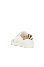 Burberry Sneaker in Neutral White, view 3, click to view large image.
