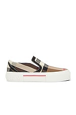 Burberry Curt Check Slip On Sneaker in Birch Brown Ip Chk, view 1, click to view large image.