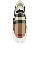 Burberry Curt Check Slip On Sneaker in Birch Brown Ip Chk, view 4, click to view large image.