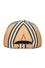 Burberry Stripe Tb Baseball in Archive Beige, view 3, click to view large image.