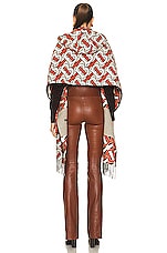 Burberry TB Monogram Scarf in Vermillion, view 3, click to view large image.