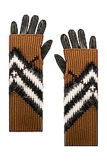 Burberry Chevron Glove in Dark Birch Brown, view 1, click to view large image.
