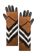 Burberry Chevron Glove in Dark Birch Brown, view 2, click to view large image.