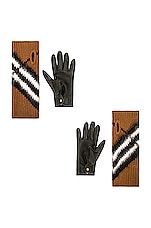 Burberry Chevron Glove in Dark Birch Brown, view 4, click to view large image.