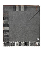 Burberry Half Mega Check Solid Cashmere Blanket in Grey, view 2, click to view large image.