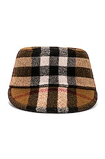 Burberry Check Jared Hat in Dark Birch Brown Check, view 1, click to view large image.